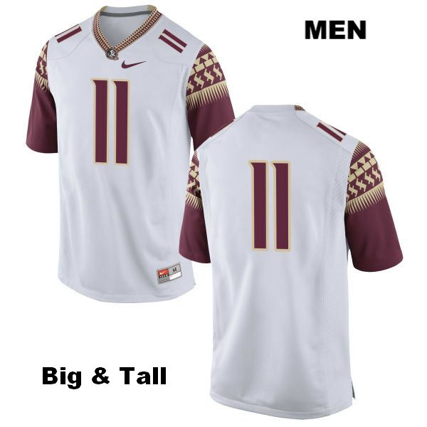 Men's NCAA Nike Florida State Seminoles #11 Janarius Robinson College Big & Tall No Name White Stitched Authentic Football Jersey TWS7869YD